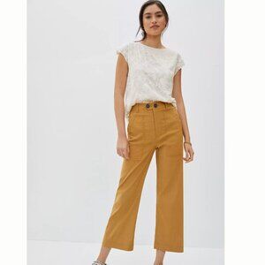 Anthropologie Maeve Colette Cropped Wide-Leg Pants